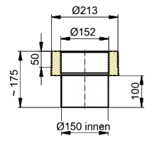 Coltherm Ofenrohr Maßskizze