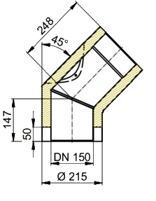 Coltherm Ofenrohr Maßskizze