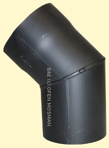 Ofenrohr DN 180 mm Bogen Knie 45° ohne Tür 2 mm Stahl gemufft schutzlackiert (nicht kratzerfrei)